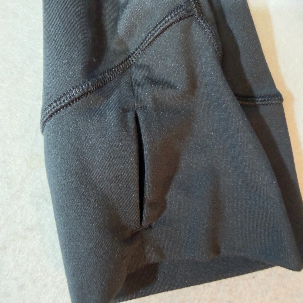 Brooks Run Happy Mens XL Black Mock Neck Long Sleeve Running Shirt Thumbholes - Picture 9 of 10